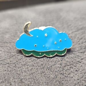 Cloud and Moon Enamel Pin